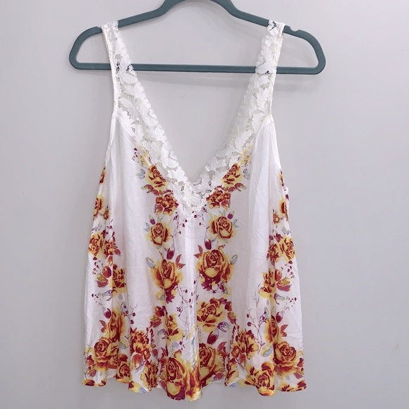 NWT Free People Morning Rose Lace-Trim Camisole - Picture 3 of 8